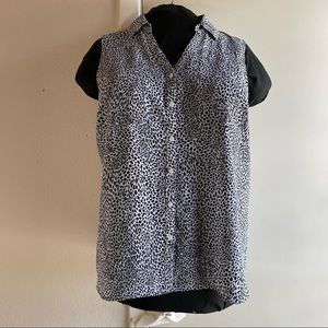 Apt.9 Black and White Animal Print Blouse